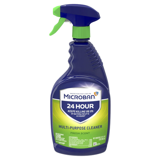 Microban 24 Hour Multi-Purpose Cleaner and Disinfectant Spray, Fresh Scent, 32 fl oz
