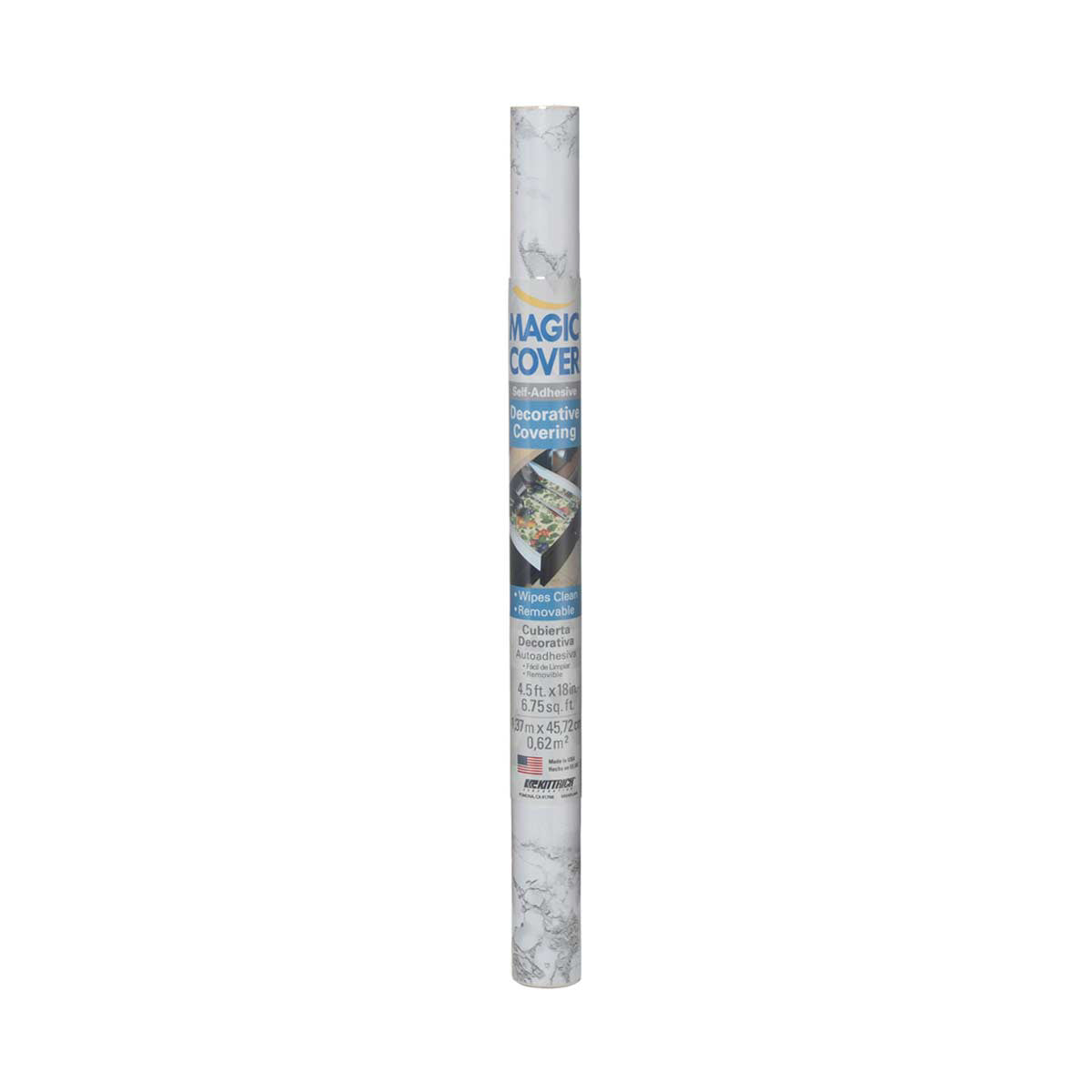 Magic Cover Self-Adhesive 18 in. x 4.5 ft. Classic Marble Gray